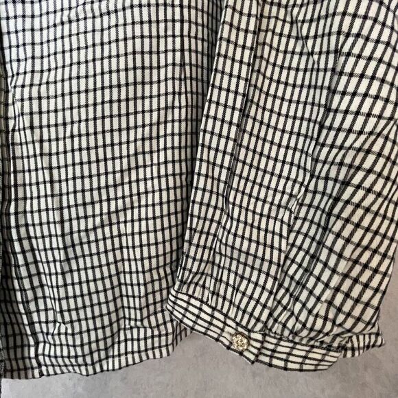 Nic+Zoe Femme Plaid Shirt Womens Sz 2X Black Plaid Button Up Long Sleeve Blouse - Picture 4 of 13
